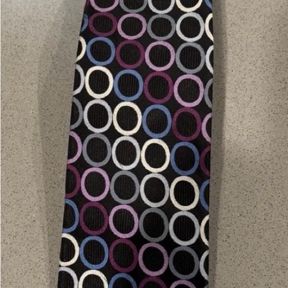 Michael Michael Kors Blue Circle Men’s Silk Necktie - Picture 1 of 4